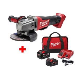 M18 FUEL 18-Volt Lithium-Ion Brushless Cordless 4-1/2 in./5 in. Grinder with One 9.0Ah and One 5.0 Ah Battery