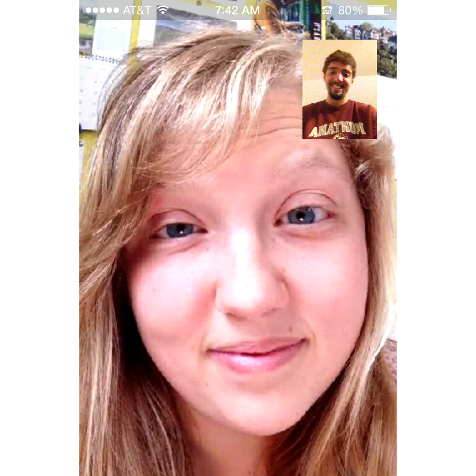 This was as much as we saw of each other for months when Vicky went to England for a year