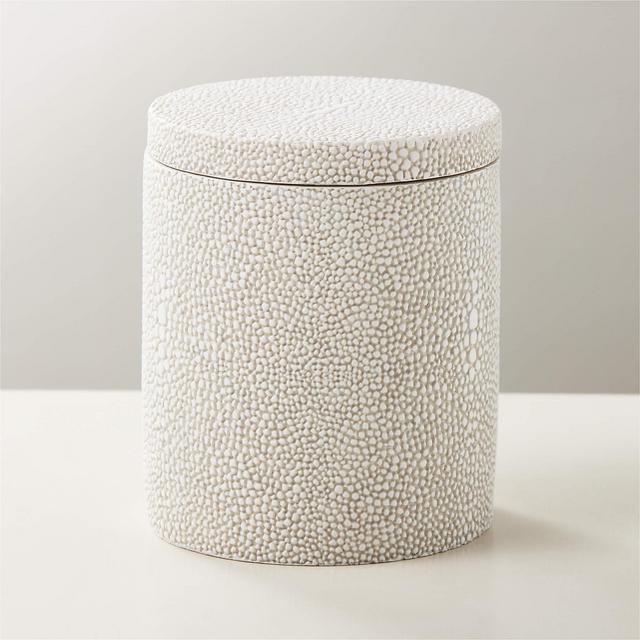 Shaw Shagreen Ivory Canister