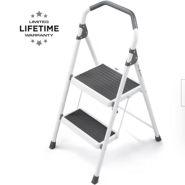 2-Step Steel Lightweight Step Stool Ladder 225 lbs. Load Capacity Type II Duty Rating (8ft. Reach Height)