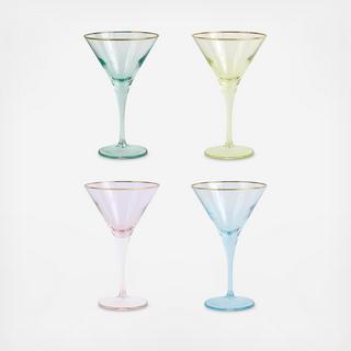 Rainbow Assorted Martini Glass, Set of 4