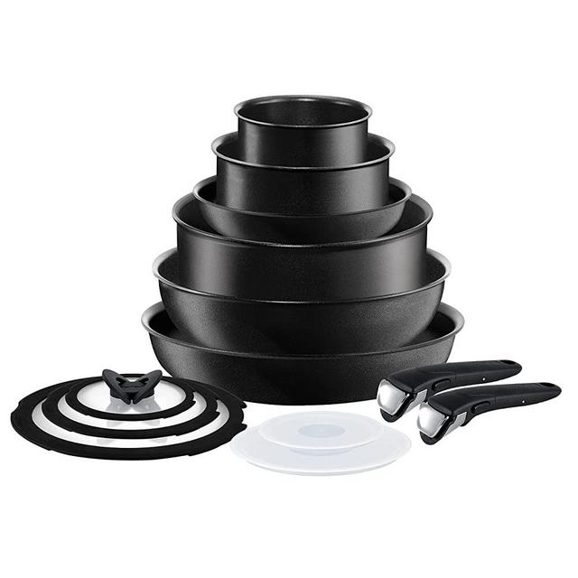 T-fal Ingenio Expertise Nonstick Cookware Set-Fry, Sauce Pan, Pots, 13 piece, Black