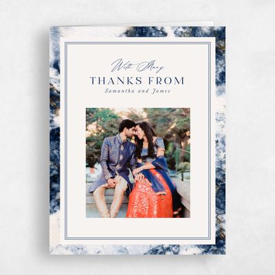 Navy, Blue Wedding Thank You - Carrara Photo