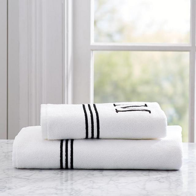Grand Organic Embroidered Hand Towel, Black