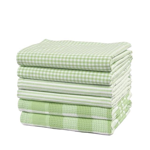Casa Platino 6PC Decorative Kitchen Towels, 18"x28", Cotton Kitchen Towels, Dish Cloth, Spring Dish Towels for Kitchen, Terry Cloth Kitchen Towels, Green Kitchen Towels, Kitchen Towel Bar - Sage Green