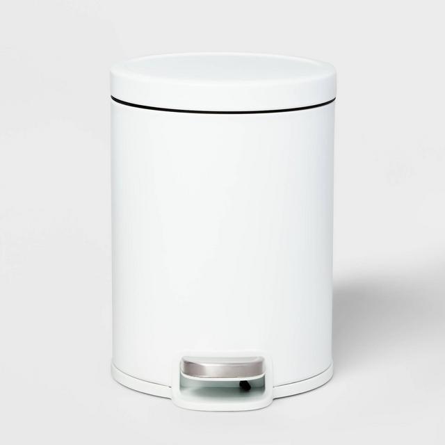 5L Round Step Trash Can White - Brightroom™