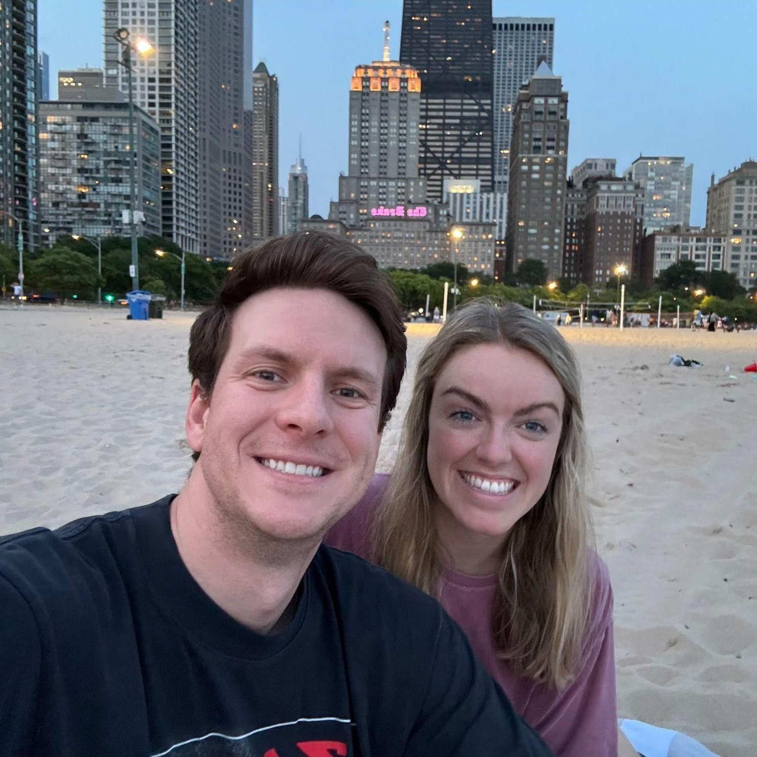 Chicago beach date with a charcuterie spread and some wine!