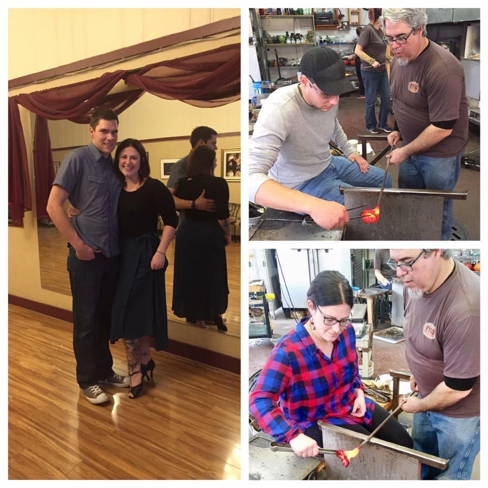 Our "One Year Anniversary" date day! Salsa dancing class, and glass blowing!