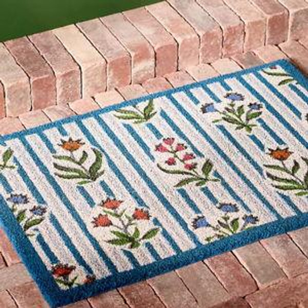 Parker Floral Striped Coir Printed Doormat