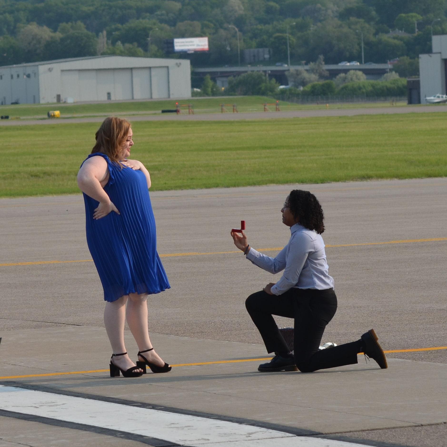 Engagement Day! Helicopter ride over St, Paul, MN