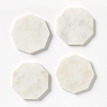 White Marble Octagonal Coasters (Set of 4)