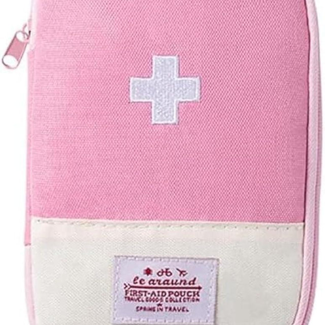 Calsgkspray 1 Pack Pink-Small First Aid Bag Empty,Empty First Aid Pouch, Mini Portable Medical Bag for Outdoor Camping Hiking Traveling Emergency Bag First Aid Kits,First Aid(Sports and Outdoors)