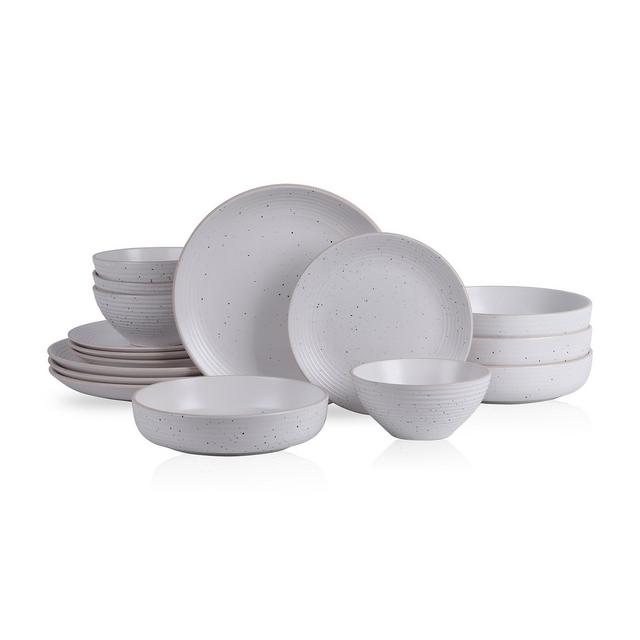 Stone Lain Lauren 16-Piece Stoneware Dinnerware Set, Service for 4, Off White