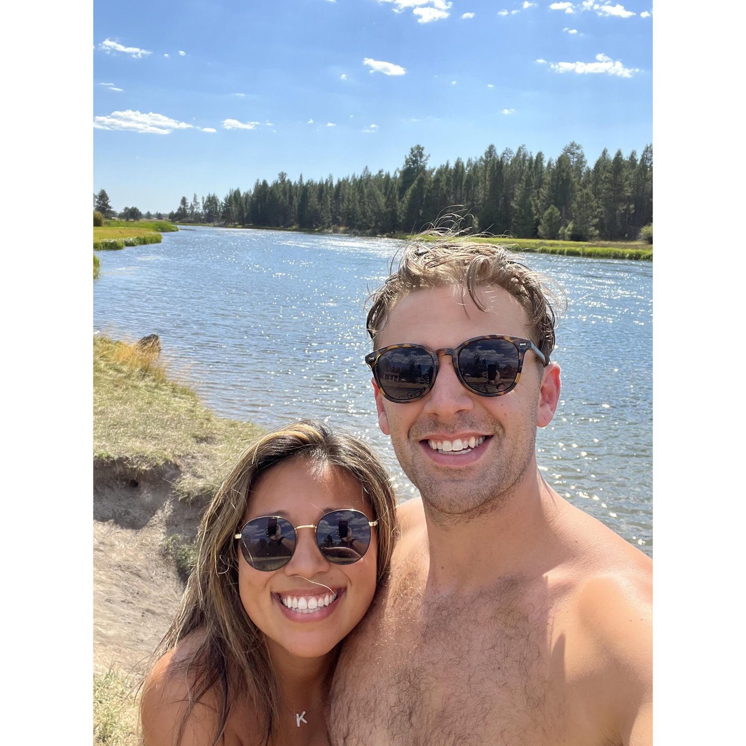 After a cold dip in the Deschutes River on their annual LDW family trip - Sunriver, OR
