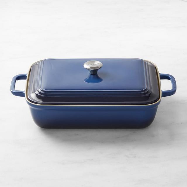 Le Creuset San Francisco Stoneware Rectangular Covered Baker, 4-Qt., Lapis