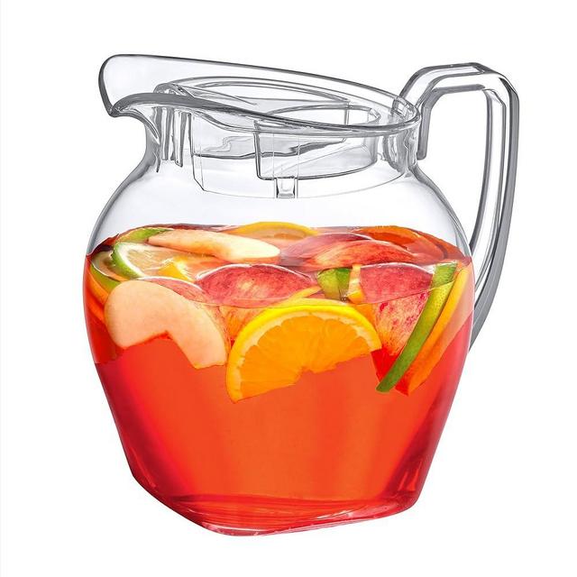 Amazing Abby - Vively Grand - Acrylic Pitcher (96 oz), Clear Plastic Water Pitcher with Lid, Fridge Jug, BPA-Free, Shatter-Proof, Great for Iced Tea, Sangria, Lemonade, Juice, Milk, and More