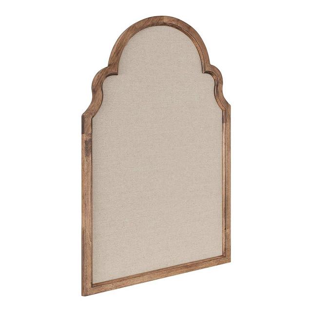Kate and Laurel Hogan Farmhouse Framed Arch Fabric Pinboard, 24 x 36, Natural Rustic, Decorative Bulletin Board for Wall