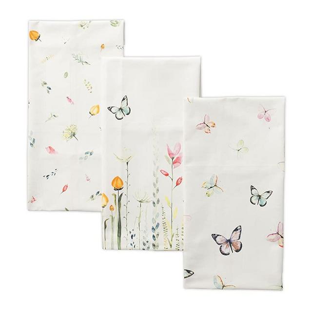Maison d' Hermine Botanical Fresh 100% Cotton Set of 3 Kitchen Towels Soft Absorbent (20 Inch by 27.50 Inch)