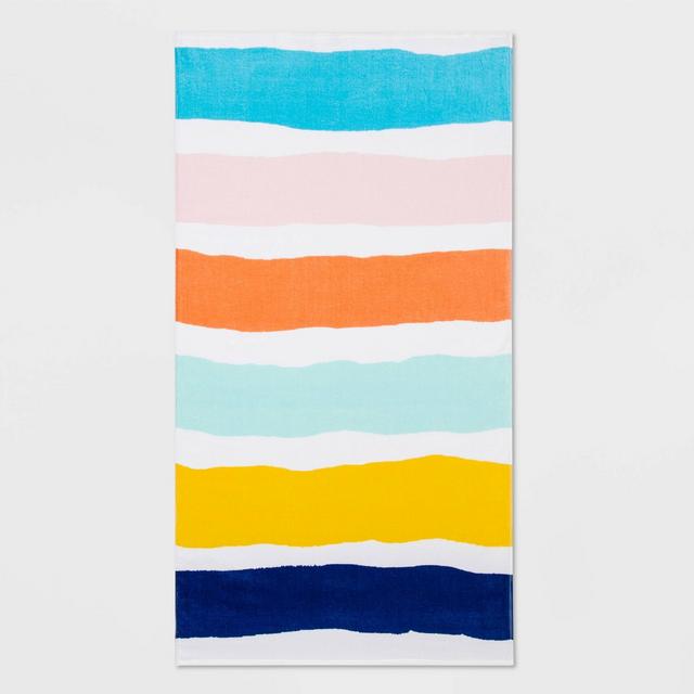 Wavy Striped Printed Beach Towel - Sun Squad™