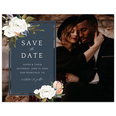 Navy, Blue Wedding Digital Save the Date - Octavia Landscape