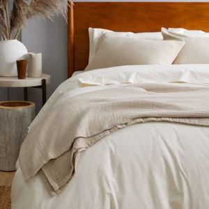 Organic Airy Gauze Blanket, Dune