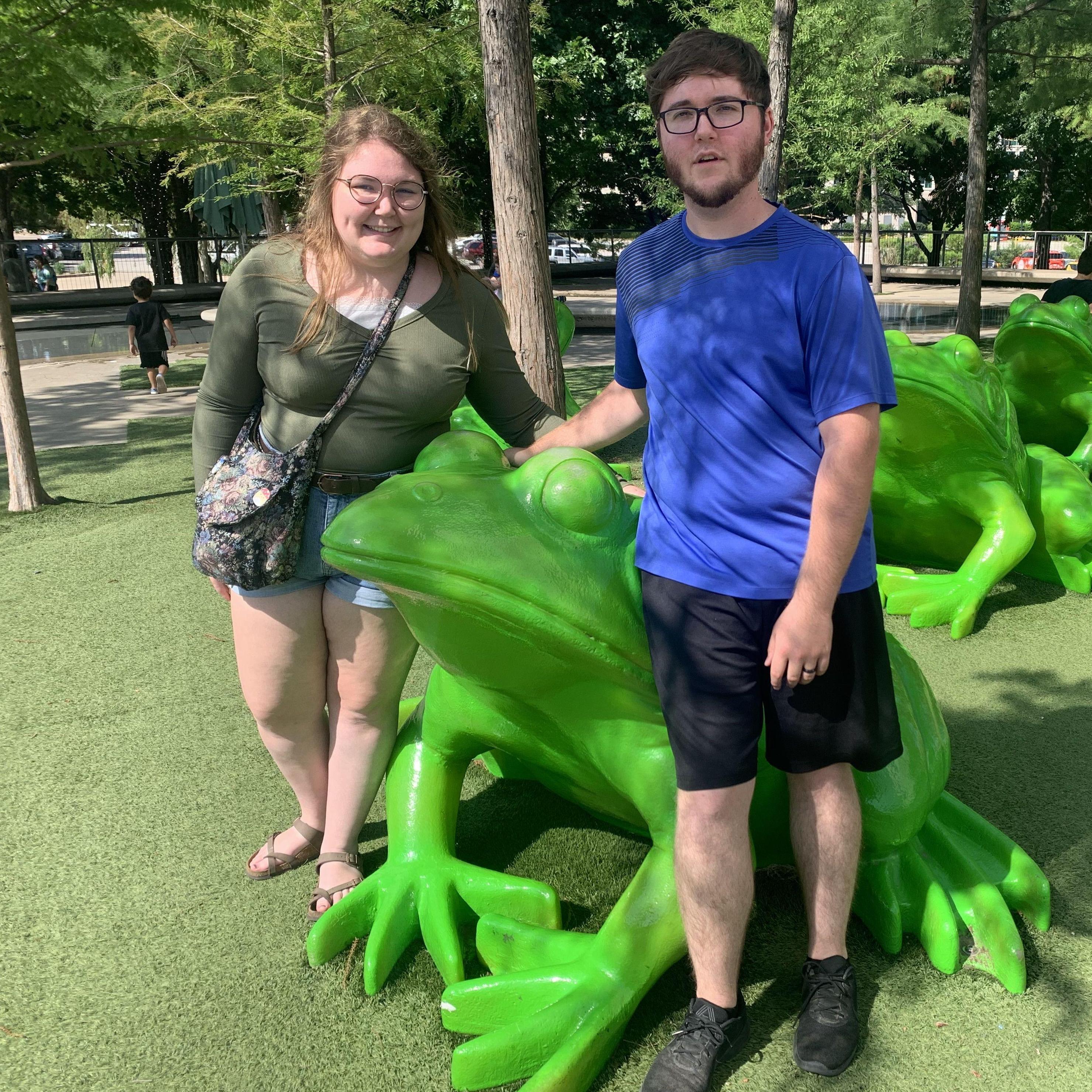 At the Perot Museum of Nature and Science in Dallas, TX! Frogs are Ari's favorite animal! 4.30.22