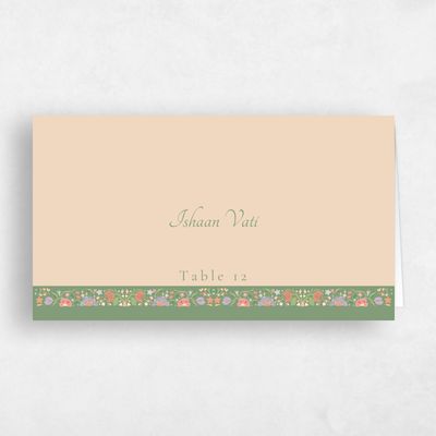 Green Wedding Place Card - Suraya