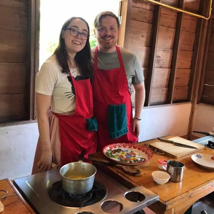 Cooking in Chiang Mai, Thailand! We were making curry in this picture.