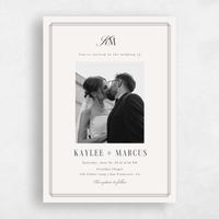 Beige Wedding Invitation - Mahogany Photo