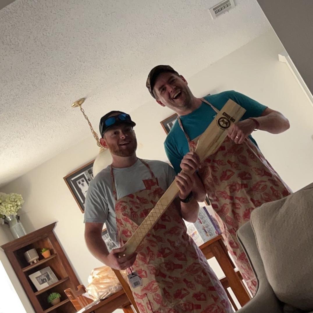 Jake and his brother Ben chefing it up for a crawfish boil!