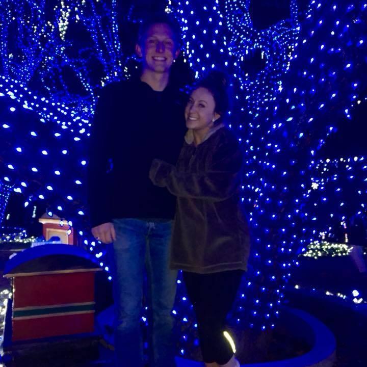 Our first Christmas, a kiss underneath the mistletoe toe<3
