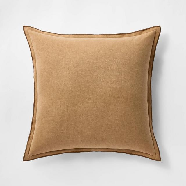 Oversized Linen Square Throw Pillow Light Brown - Threshold™ designed with Studio McGee
