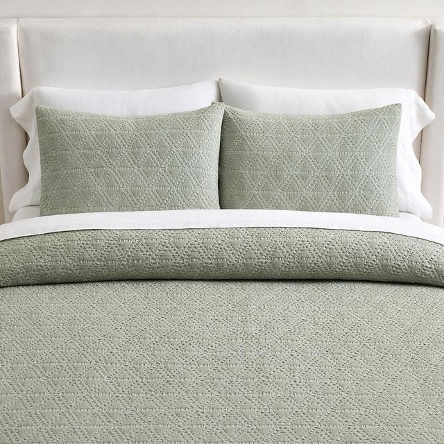 Diamond Matelasse Duvet Cover, Eucalyptus, King/Cal. King