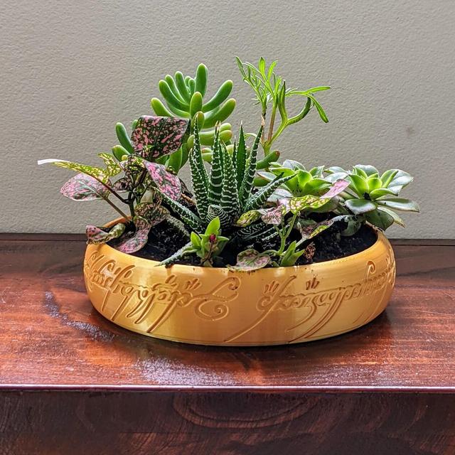 The Lord of the Rings One Ring Succulent Planter Decor | LOTR | Wedding Gift | 3D Printed | Gandalf | Hobbit