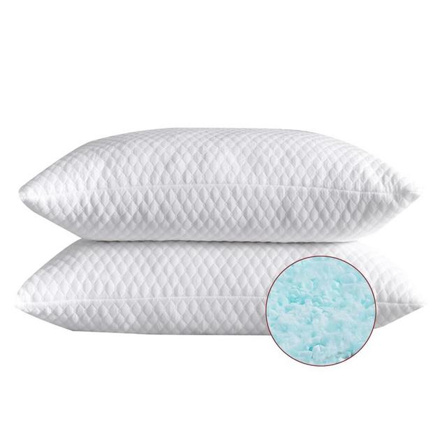 NTCOCO 2 Pillows, Shredded Memory Foam Bed Pillows for Sleeping, with Washable Removable Bamboo Cooling Hypoallergenic Sleep Pillow for Back and Side Sleeper King (2-Pack)