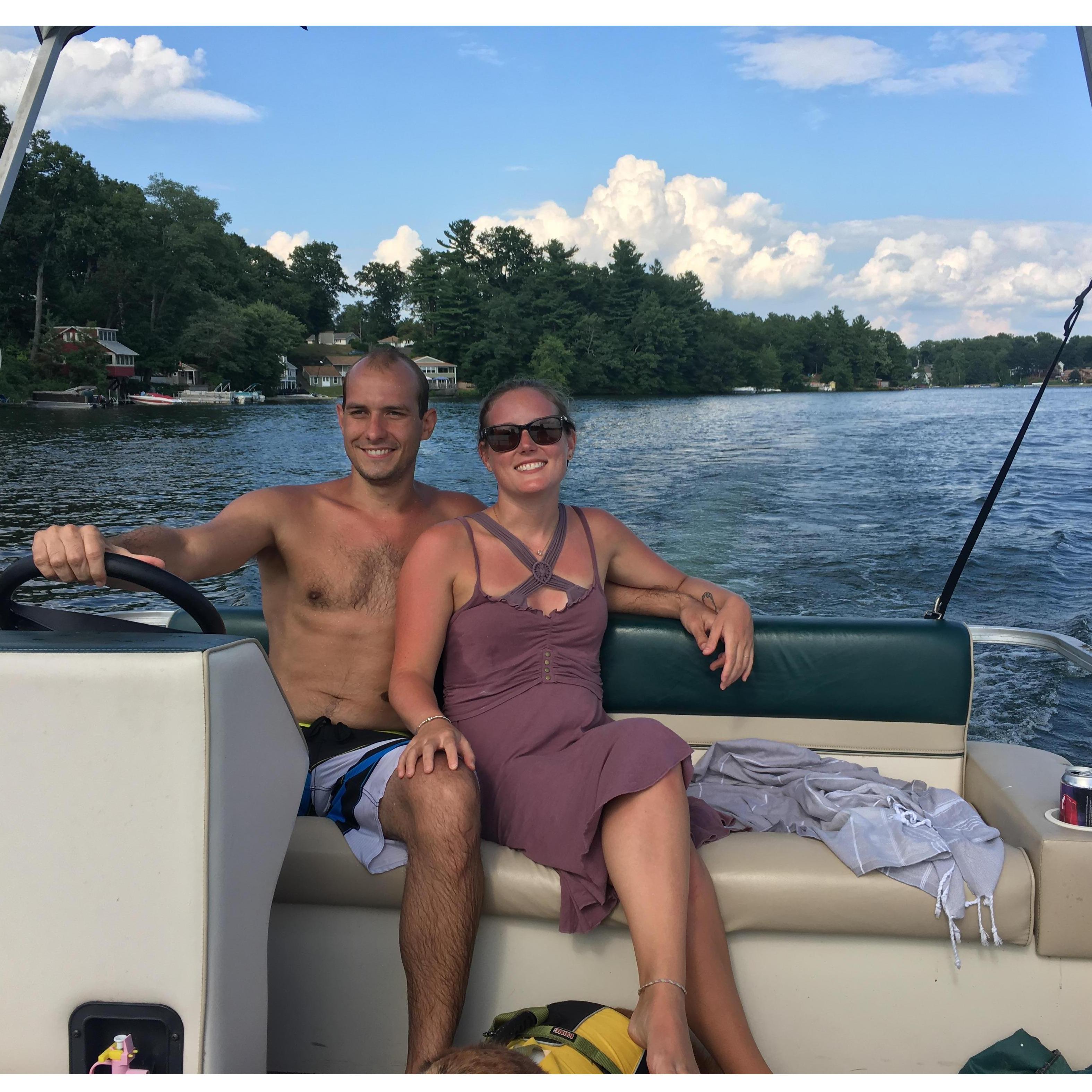 2019 Date Day, rented a boat on a lake nearby in MA