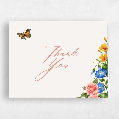 Light Oatmeal, Beige Wedding Thank You - Eterno Landscape