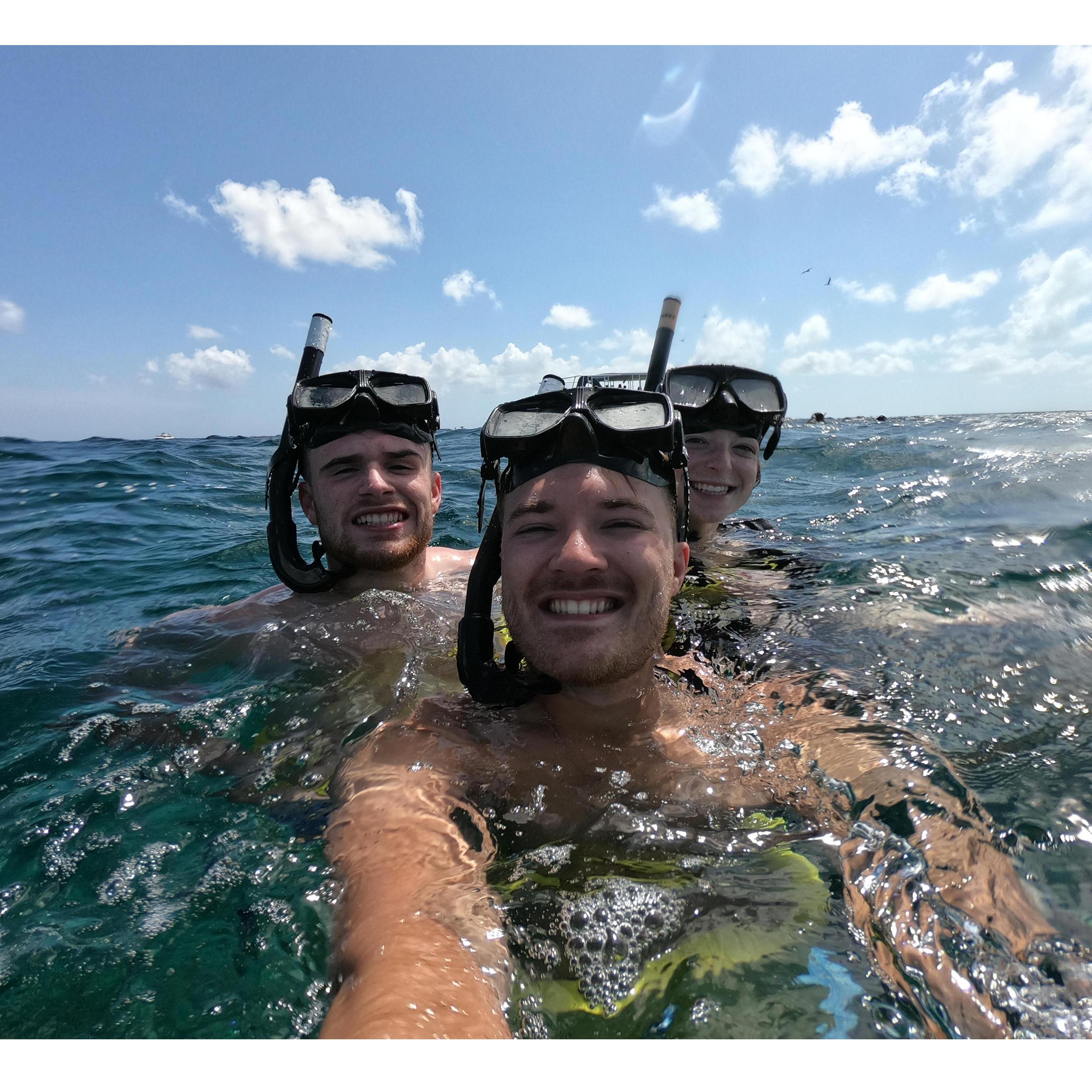 Snorkeling with Tyler.