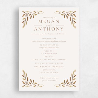 Brown Wedding Program - Thornton