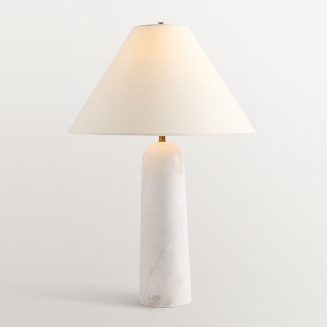 Marlo Marble 26" Table Lamp, White Marble