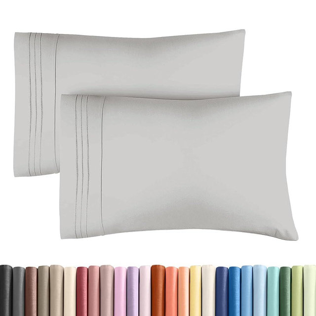 Queen Pillow Cases Set of 2 - Ultra Soft Hotel Quality Pillowcase Covers - Comfy, Cozy & Wrinkle Free - Shrinkage and Fade Resistant - Machine Washable Pillow Protectors - 2 Piece Set - French Grey