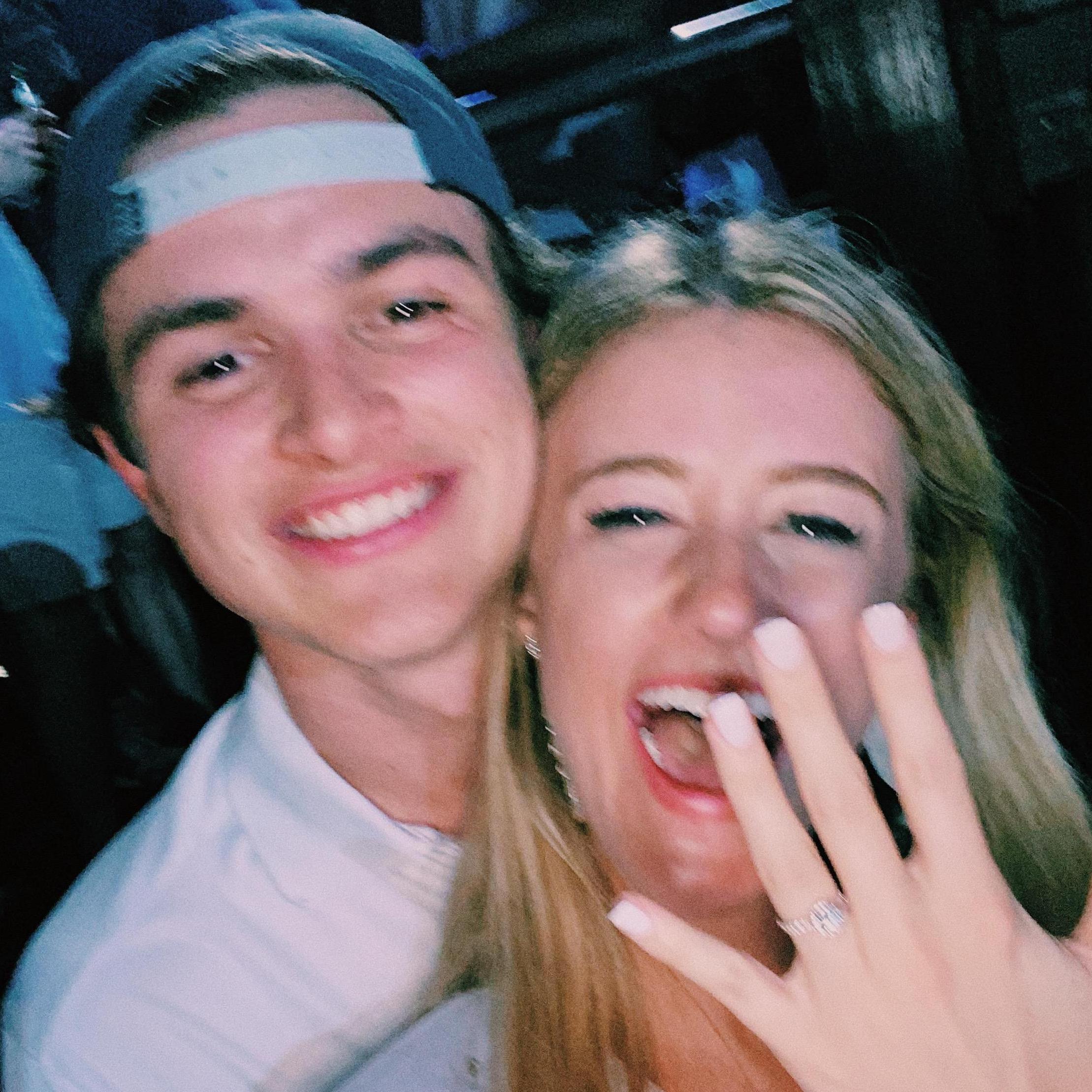 The night of our engagement and Canon's 22nd birthday! Thank you to everyone who kept the surprise... truly the best night of our lives!