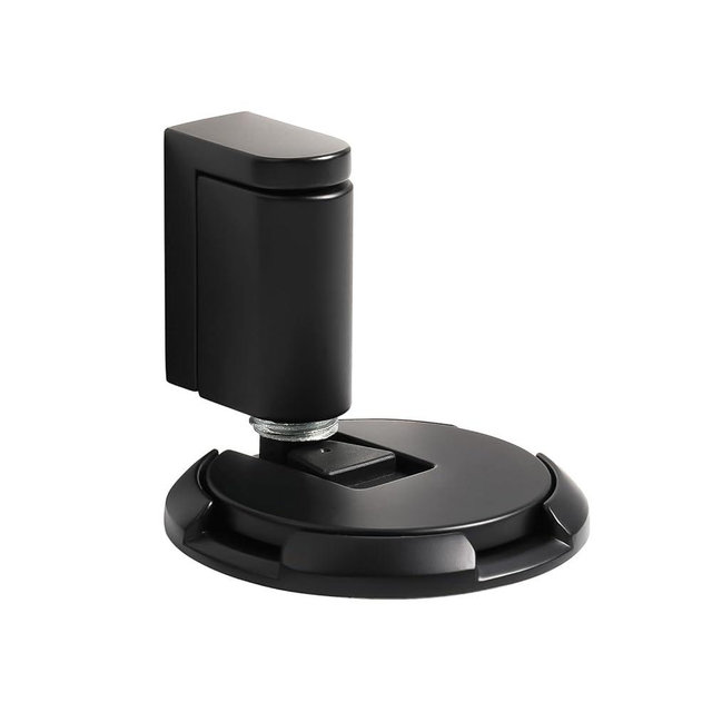 SAILANKA Windproof Door Stopper Indoor Heavy Duty Floor Door Stop Keep Door Open Mechanical No Drilling Door Stopper with Screws and Adhesive Pads, 2 Pack, Matt Black