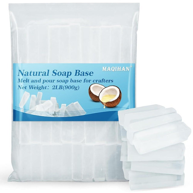 MAQIHAN Soap Base Natural 2LB - Clear Glycerin Base for Soap Making Melt and Pour Organic Glicerina para Hacer Jabones Foaming Additives Odorless Good Cleaning Ability Soap Making Supplies