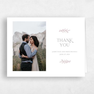 Pink Landscape Wedding Thank You - Kently Photo