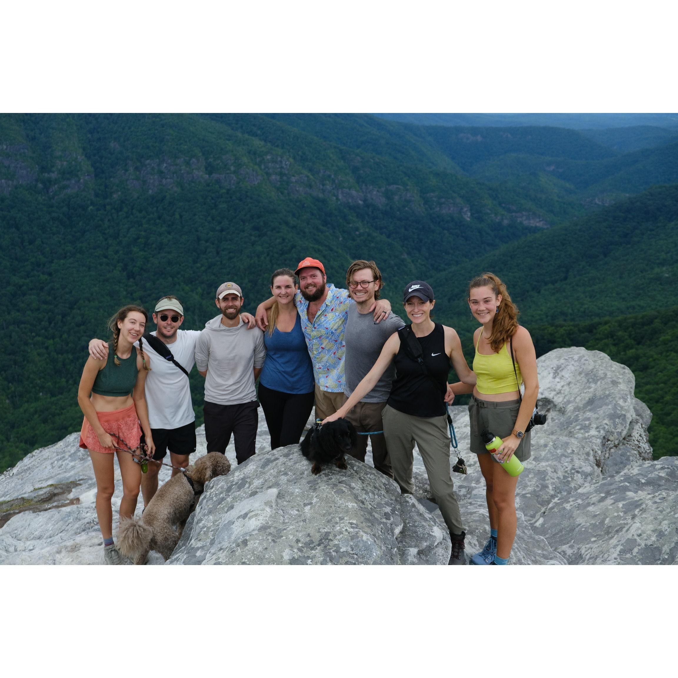 Hiking with friends in our favorite spot, Boone, NC