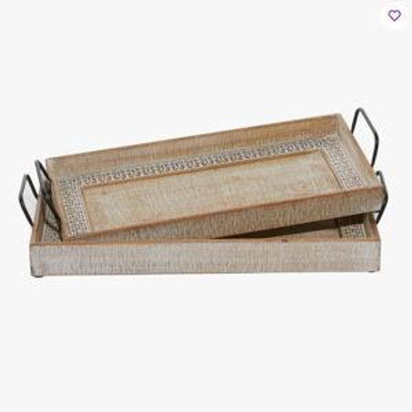 Solid Wood Tray - Set of 2