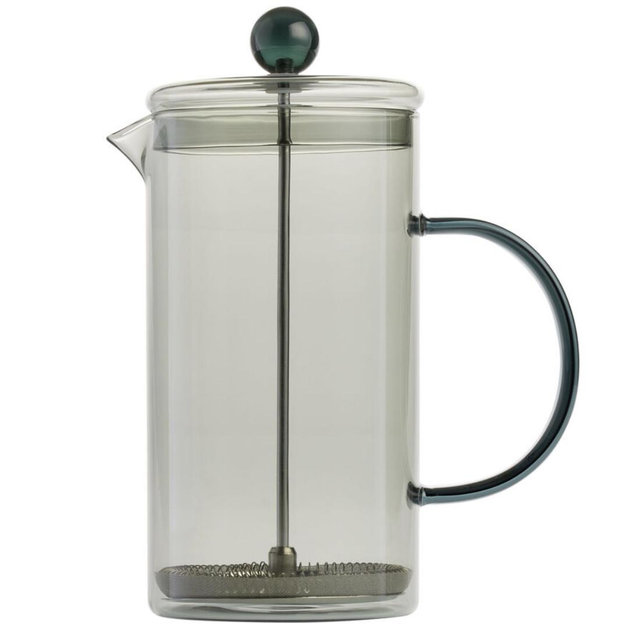 Handmade Tinted Borosilicate Glass French Press, Smoke