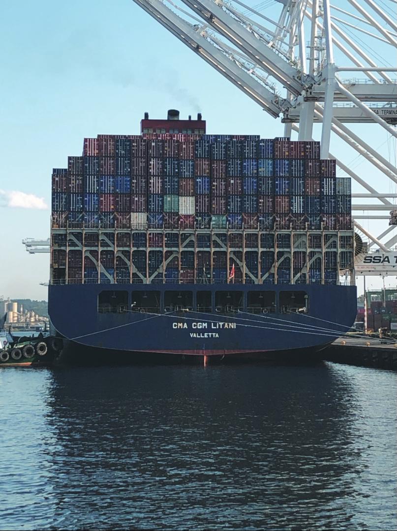Cargo ship, holds 5k-7k containers