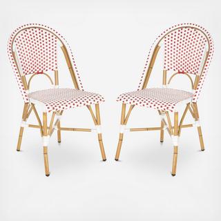 Salcha Indoor/Outdoor French Bistro Stacking Side Chair, Set of 2